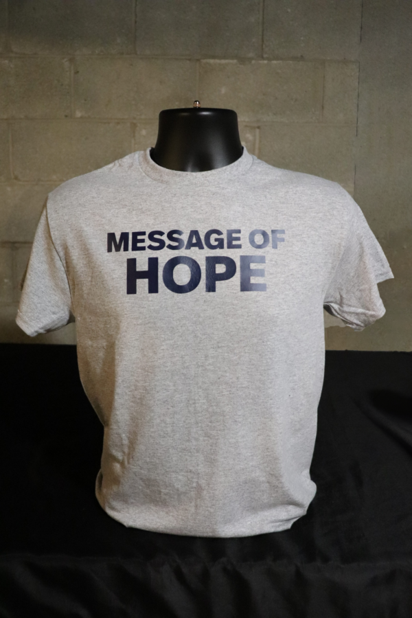 Message of Hope Tshirt- Navy Blue Letters - Image 2